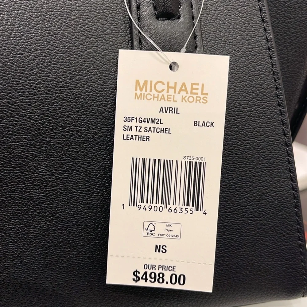MICHAEL KORS Avril Small Leather Top-Zip Satchel NWT